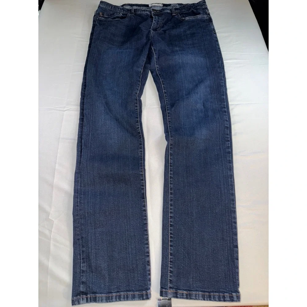 English Laundry Sutton Slim Straight Jeans Mens 38x34 Dark Wash Stretch Denim